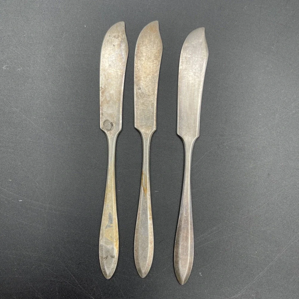 Oneida Nobility Plate Reverie 1937 Silverplate Lot 3 Master Butter‎ Knives
